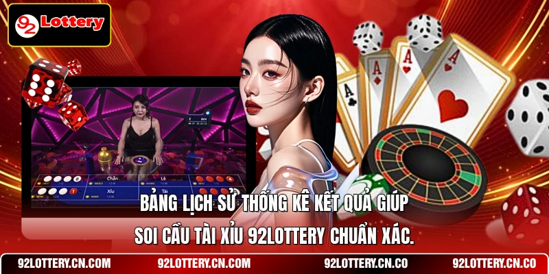 Bảng lịch sử thống kê kết quả giúp soi cầu tài xỉu 92LOTTERY chuẩn xác